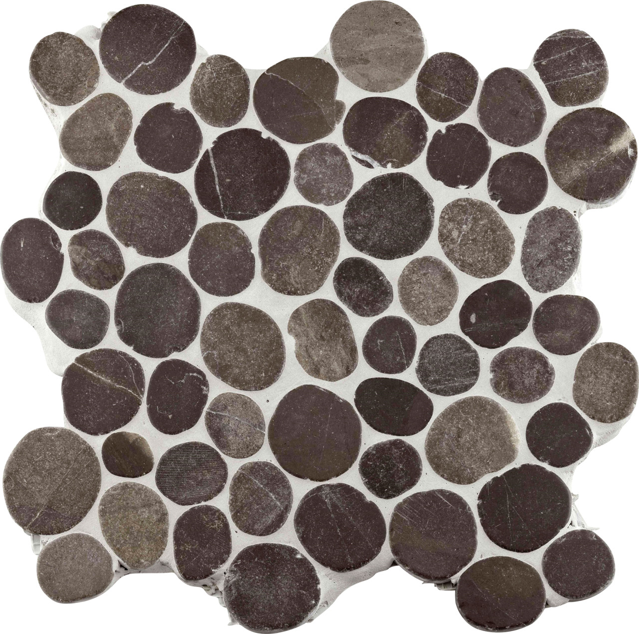 Mosaikfliese Marmor Kiesel 30 x 30 cm grau von KNG