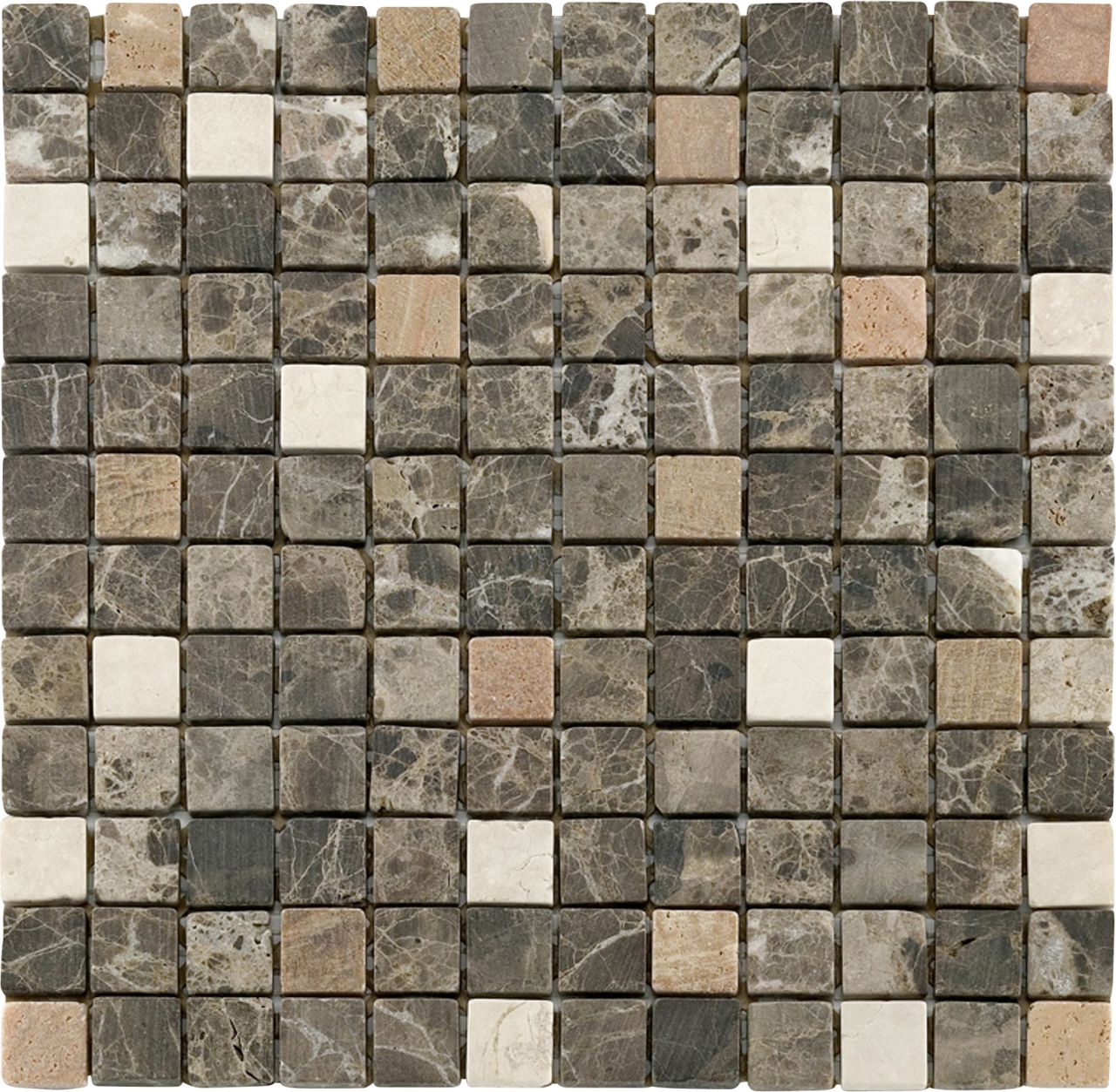 Mosaikfliese Marmor Emparador 30 x 30 cm braun Steinmaß: ca. 2,3 x 2,3 cm von KNG