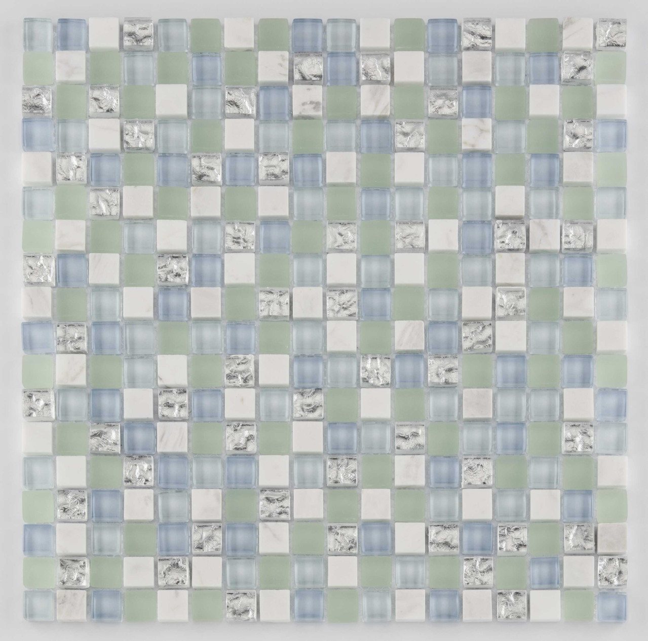 KNG Mosaikfliesen Mosaikfliese Rustica Mini 30 x 30 cm hellblau, Glas, Blau von KNG