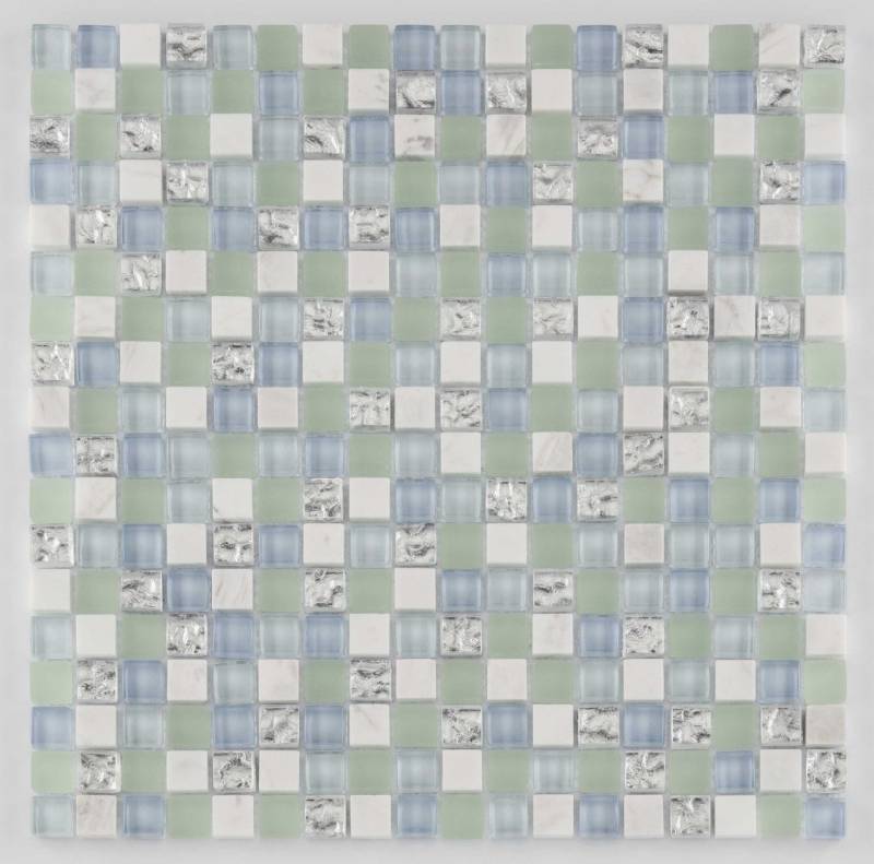 KNG Mosaikfliesen Mosaikfliese Rustica Mini 30 x 30 cm hellblau, Glas, Blau KNG Mosaikfliesen Mosaikfliese Rustica Mini 30 x 30 cm hellblau, Glas, Blau von KNG