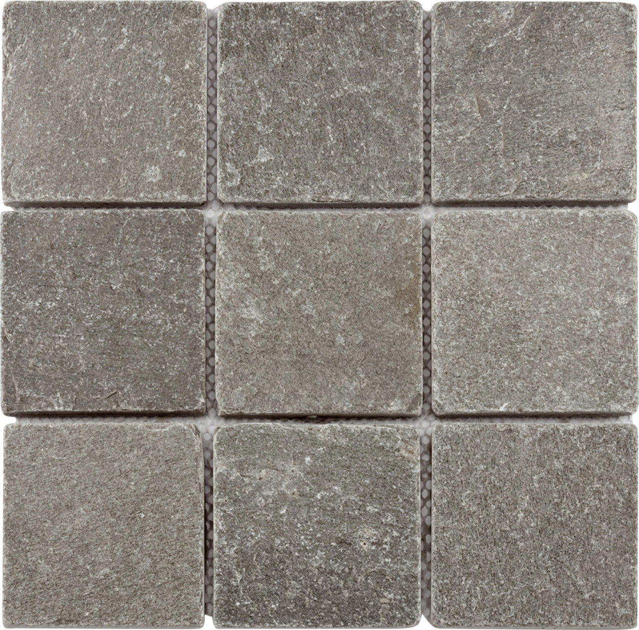 Mosaikfliese Quarzit Big 30 x 30 cm grau Steinmaß: ca. 9,8 x 9,8 cm von KNG