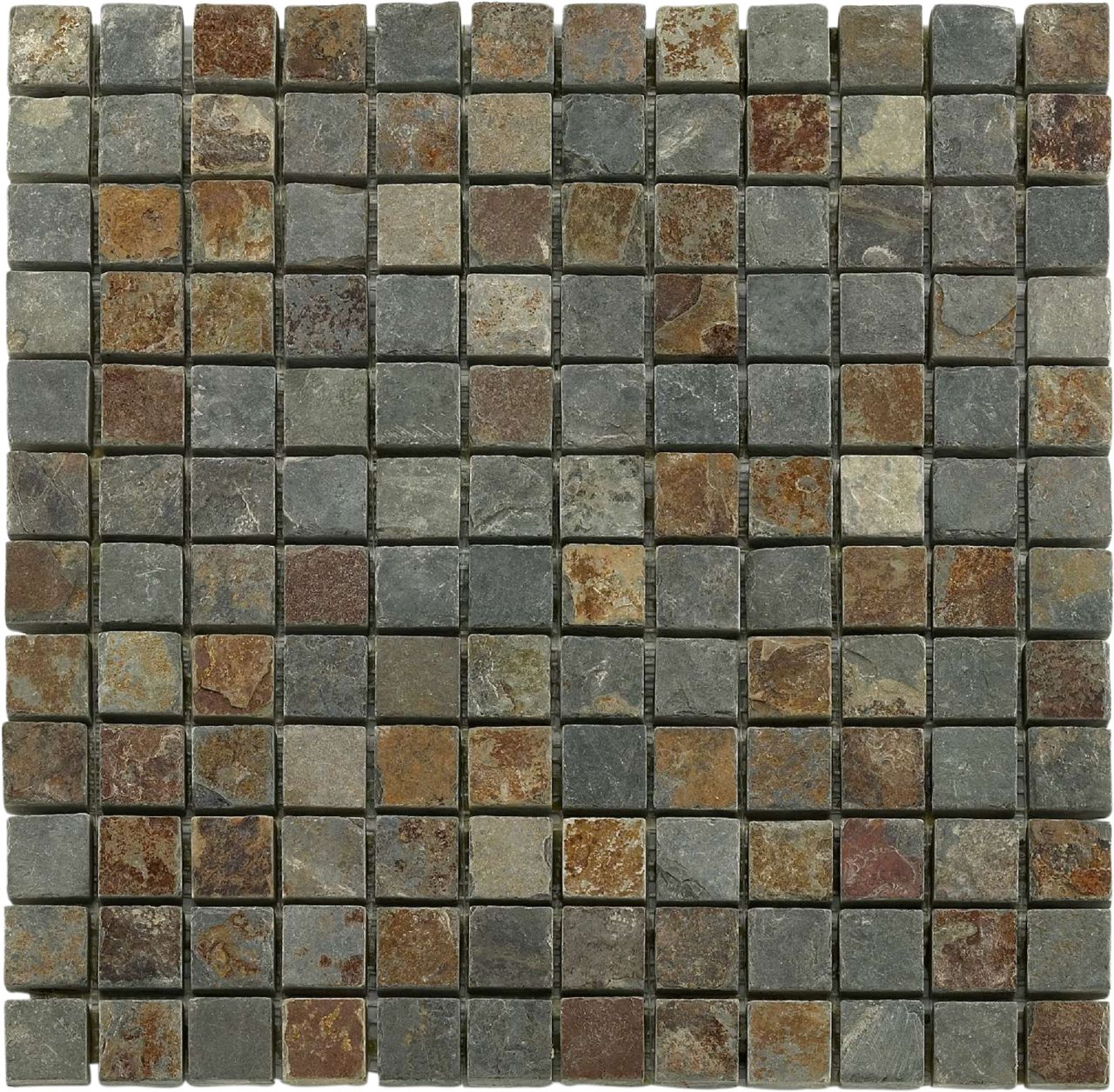 Mosaikfliese Schiefer 30 x 30 cm multicolor Steinmaß: ca. 2,3 x 2,3 cm von KNG