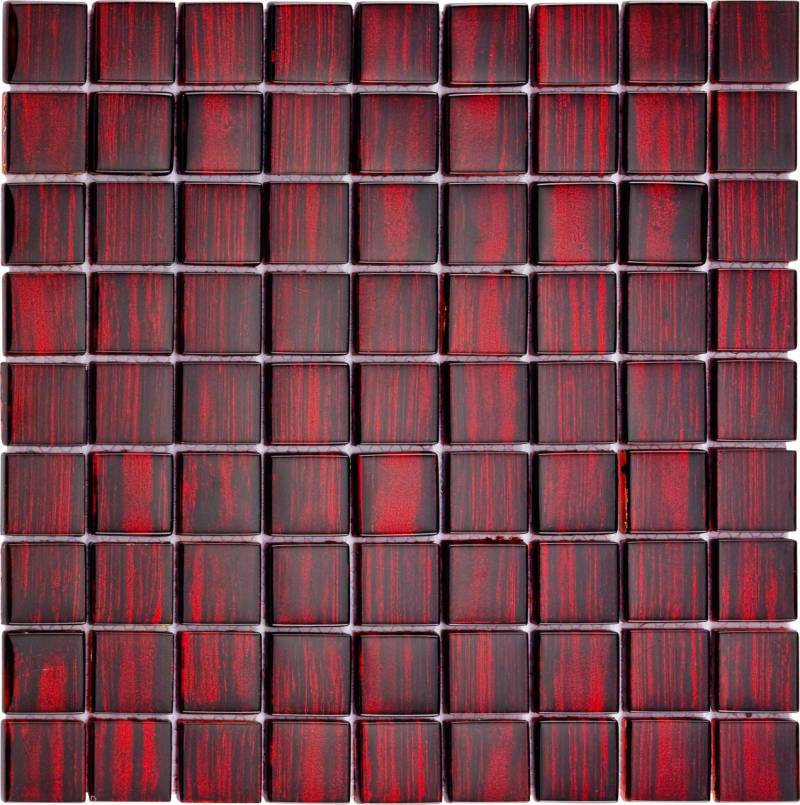 Mosaikfliese Glas Chill Out 29 x 29 cm rot Steinmaß: ca. 3,0 x 3,0 cm von KNG