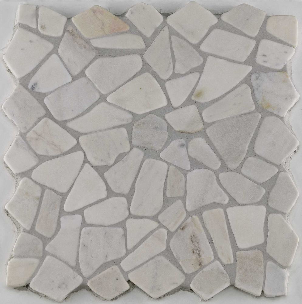 Mosaikfliese Marmor Bruch 30 x 30 cm creme von KNG