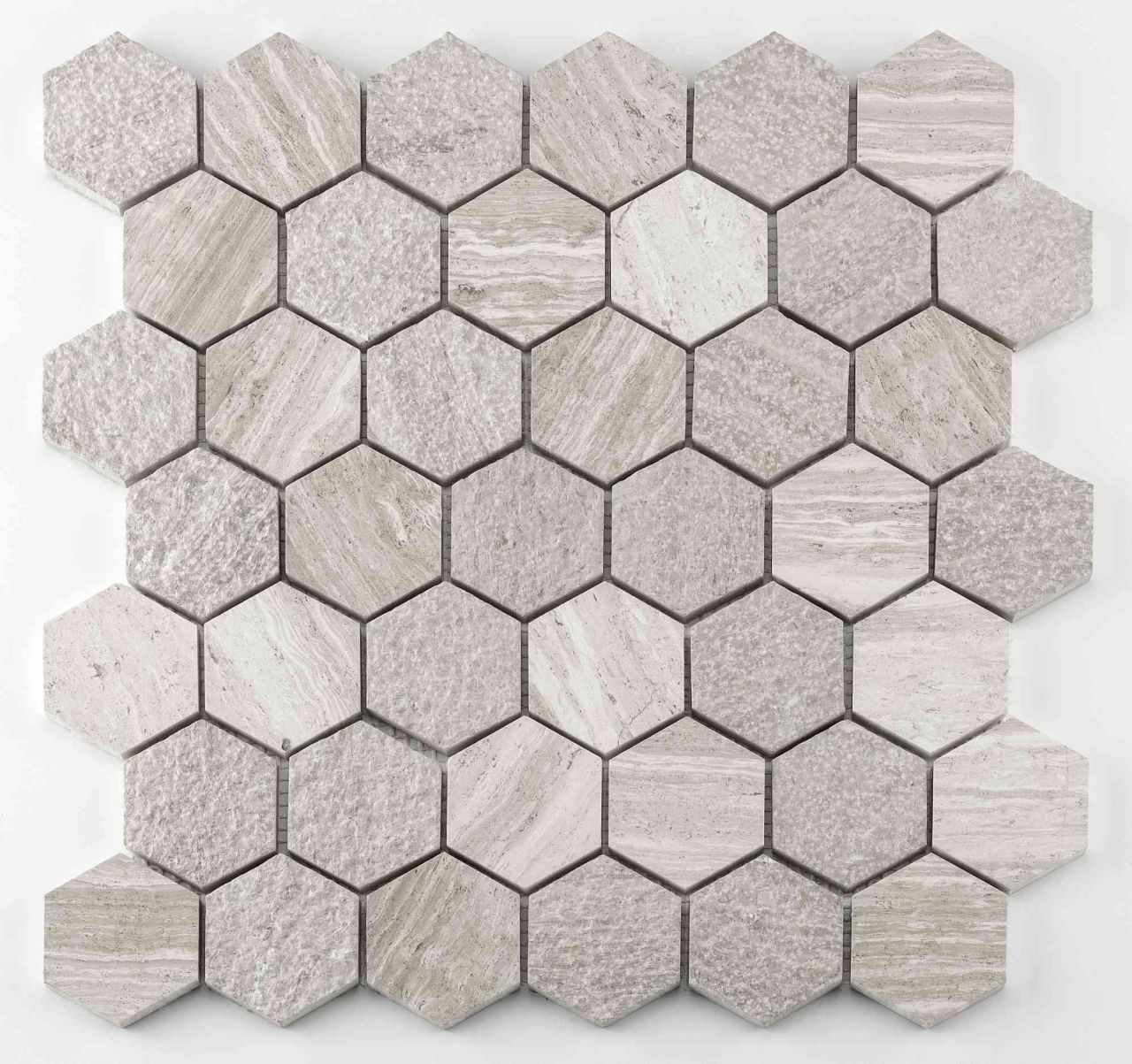 Mosaikfliese Marmor Hexagon 30 x 30 cm creme-mix Steingröße: ca. 4,8 x 5,5 cm von KNG