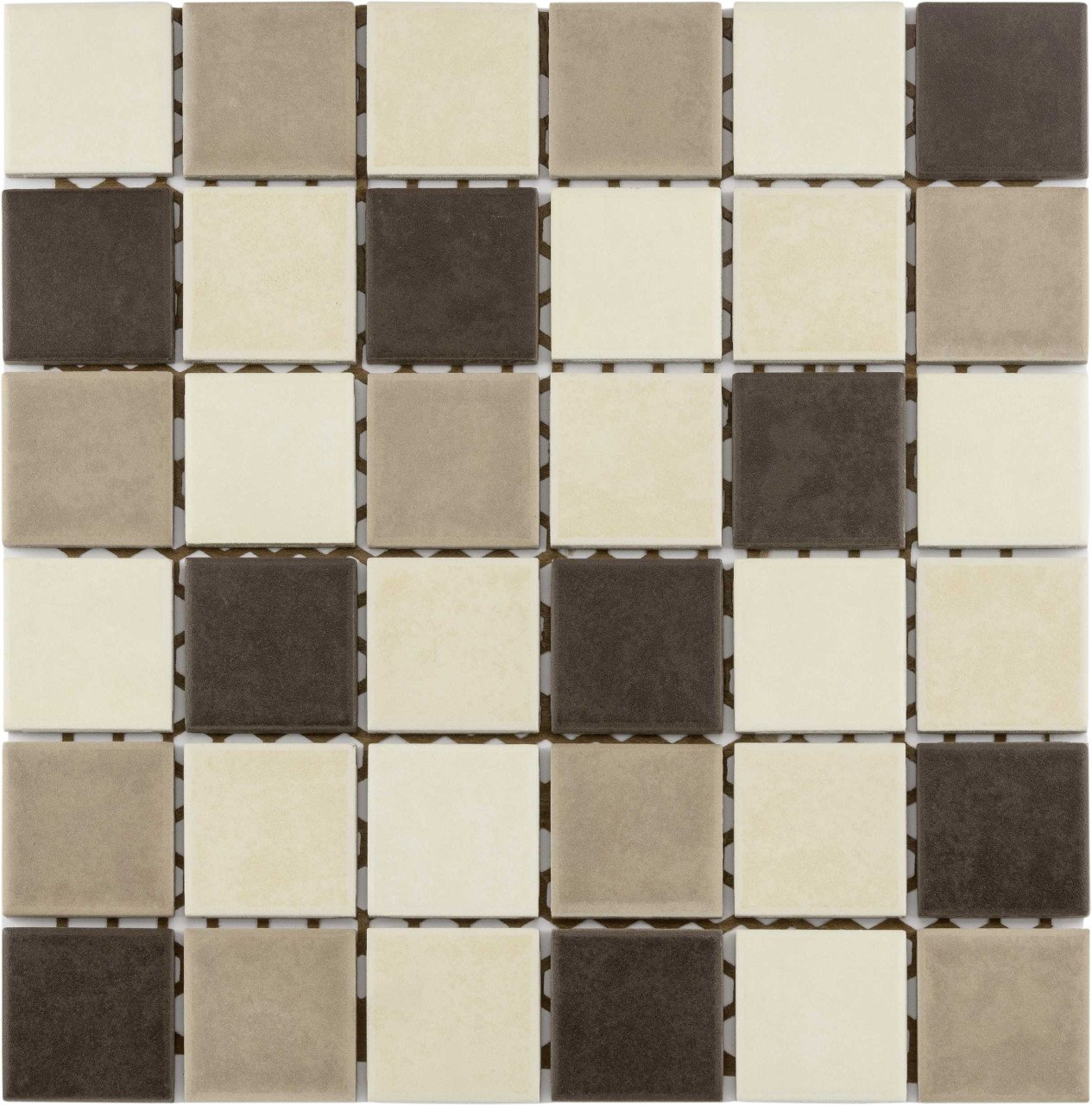 Mosaikfliese Maxi 30 x 30 cm cappuccino-braun Steinmaß: ca. 4,7 x 4,7 cm von KNG