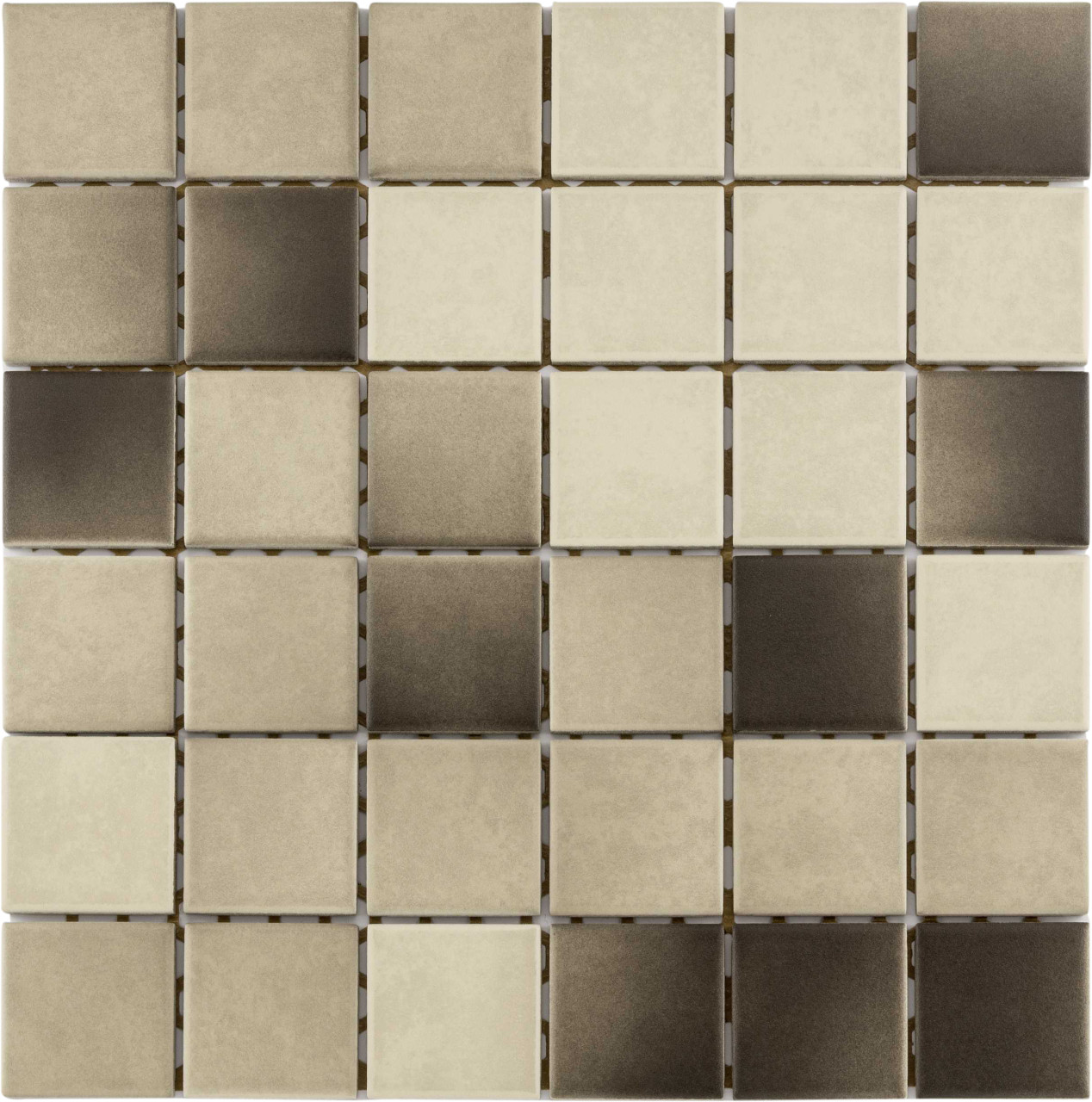 Mosaikfliese Maxi 30 x 30 cm creme-braun Steinmaß: ca. 4,7 x 4,7 cm von KNG