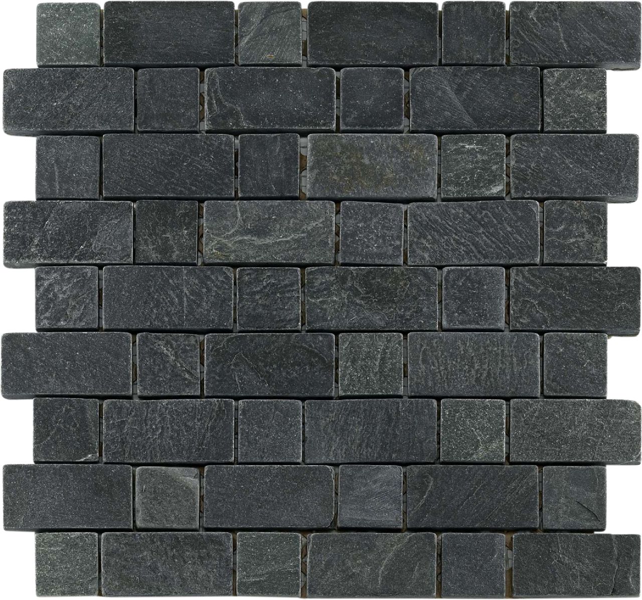 Mosaikfliese Schiefer Brick 30 x 30 cm schwarz von KNG
