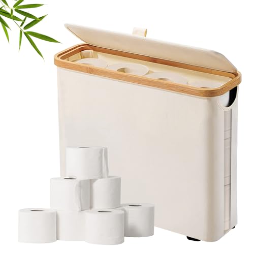 KNGNGK Bambus Toilettenpapier Aufbewahrungskorb mit Deckel Toilettenpapier Organizer Klopapier Aufbewahrungsbehälter Aufbewahrung mit Deckel WC Papier Aufbewahrungsbox Toilet Paper Storage Box Beige KNGNGK Bambus Toilettenpapier Aufbewahrungskorb mit Deckel Toilettenpapier Organizer Klopapier Aufbewahrungsbehälter Aufbewahrung mit Deckel WC Papier Aufbewahrungsbox Toilet Paper Storage Box Beige von KNGNGK