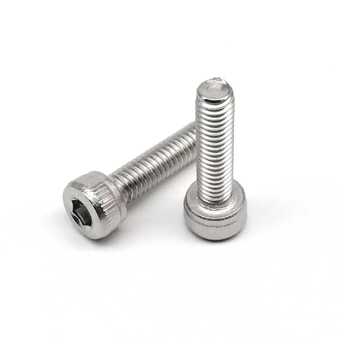 KNHGTQA Lkq-Strukturschrauben M1.6 M2 M2.5 M3 M4 M5 M6 M8 304 A2-70 Stainless Steel Black Grade 12.9 Steel Hexagon Hex Socket Head Cap Bolt Screw, Stark und Abriebfest(Stainless Steel,M4x8mm 20pcs) von KNHGTQA
