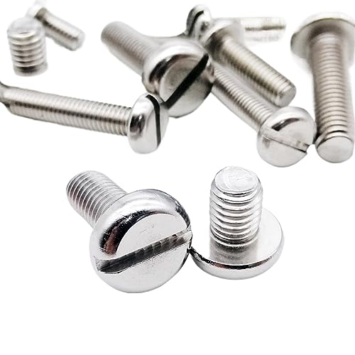 KNHGTQA Lkq-Strukturschrauben M3 M4 M5 M6 M8 304 A2 Edelstahl GB67 Metrisches Gewinde Schlitz Flachkopf Rundkopf Maschinenschraube Bolzen, Stark und Abriebfest(10mm,M4 10pcs) von KNHGTQA