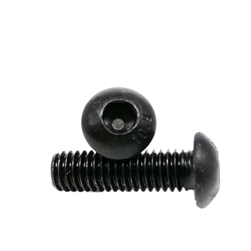 Lkq-Strukturschrauben M M3 M4 M5 schwarzer Stahl der Güteklasse 10.9 mit Innensechskant und rundem Kopf. Stark und abriebfest(22mm,M3 25pcs) von KNHGTQA