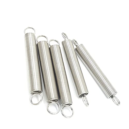 Xhuan-Druckfedern Drahtdurchmesser 0,7 mm, Außendurchmesser 5 mm, Länge 70-120 mm 304 Edelstahl Dual-Haken-Expansionsspannungsfeder, 5 Stücke, Robuster Mehrzweck(0.7x5x85mm) von KNHGTQA
