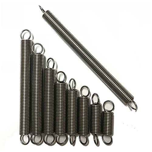 Xhuan-Druckfedern Drahtdurchmesser 1,0 mm, OD6mm ~ 12 mm Federstahlspannungsfeder geschlossener Haken Zylindroid Helical Pullback Verlängerung Spule, Robuster Mehrzweck(80mm (3Pcs),9mm) von KNHGTQA