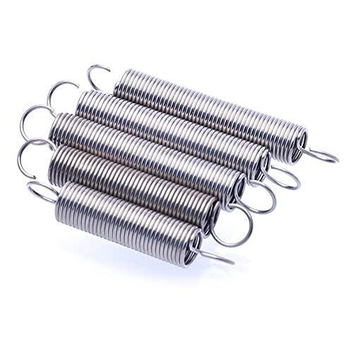 Xhuan-Druckfedern S Hakenverlängerung Federdrahtdurchmesser 0,6 mm 304 Edelstahl Zylindroid Helical Rückzugspannungsspulenfeder Länge 20-60 mm, 10pcs Robuster Mehrzweck(0.6x6x60mm) von KNHGTQA