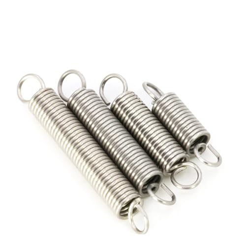 Xhuan-Druckfedern Wire Dia 0.6mm 304 Stainless Steel Tension Spring S Hook Cylindroid Helical Pullback Extension Coil Spring, Robuster Mehrzweck(Length 25mm (5pcs),Outer dia 7mm) von KNHGTQA
