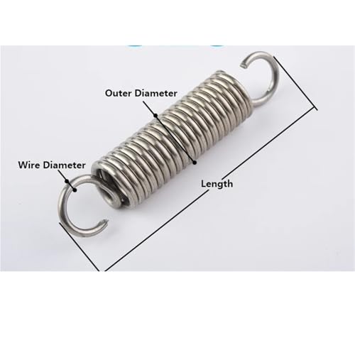 Xhuan-Druckfedern Wire Diameter 0.8mm 304 Stainless Steel S Hook Tension Cylindroid Helical Pullback Extension Tension Coil Spring, Robuster Mehrzweck(40mm (5Pcs),9mm) von KNHGTQA