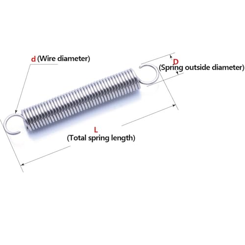 Xhuan-Druckfedern Wire Diameter 1.5mm Stainless Steel S Hook Tension Draught Springs 304 SUS Coil Pullback Extension Springs, Robuster Mehrzweck(140mm,12mm) von KNHGTQA