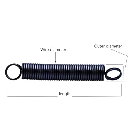 Xhuan-Druckfedern Wire Diameter 3.5 65 Manganese Steel Dual Hook Small Tension Spring With Hook Tension Spring， Robuster Mehrzweck(380mm,29mm) von KNHGTQA