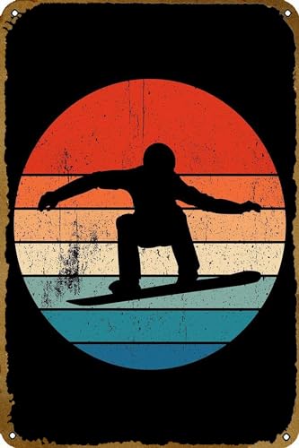 KNIOIL Snowboard Blechschild Metall Poster Retro Metall Blechschild Vintage Kunst Home Küche Bar Cafe Club Höhle Wanddekoration 20,3 x 30,5 cm von KNIOIL