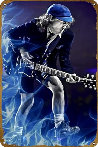 KNIOIL Spirit of Angus Young Musikposter Bar Cafe Wand Vintage Karaoke Retro Metall Blechschild Dekor Rock Band Art 20,3 x 30,5 cm von KNIOIL