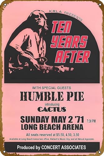 KNIOIL Ten Years After with Humble Pie (1971) Rock Band Poster Vintage Metal Tin Sign Home Kitchen Bar Cafe Club Cave Vintage Art Wall Decor Gift 8x12 Inch. von KNIOIL