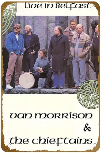 KNIOIL Van Morrison and The Chieftains: Songs of Innocence - Live in Belfast (1988) Filmposter Vintage Metall-Blechschild Logo Familie Club Bar Cafe Schlafzimmer Kunst Wanddekoration Geschenk 20,3 x von KNIOIL