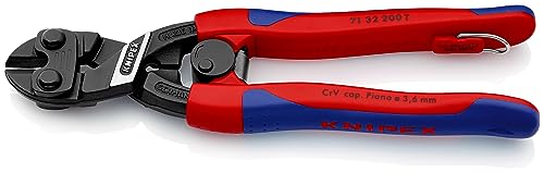 KNIPEX CoBolt Kompakt-Bolzenschneider mit schlanken Mehrkomponenten-Hüllen, mit integrierter Befestigungsöse zum Anbringen einer, 71 32 200 T von KNIPEX
