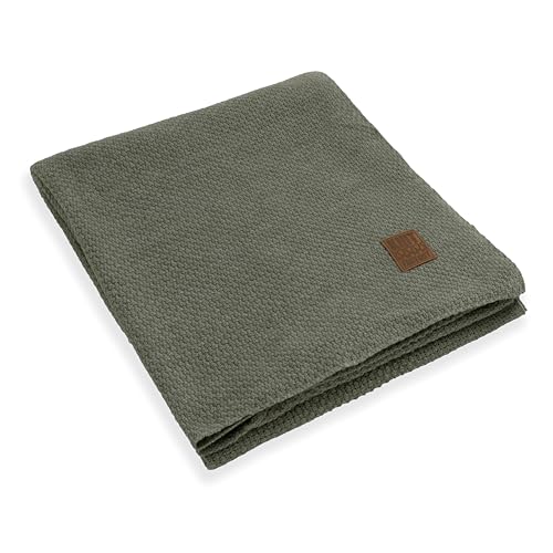 KNIT FACTORY - Jesse Gestrickte Decke XL - Wohndecke - Kuscheldecke - Gestrickte Sofadecke - Plaid aus Wolle - Wolldecke - Urban Green - 195x225 cm von KNIT FACTORY