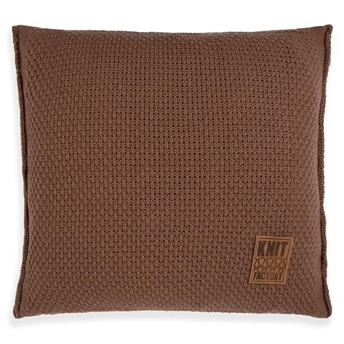 KNIT FACTORY - Jesse Zierkissen - Quadratische Sofa Kissen - Tobacco - Gestrickter Dekokissen - Couchkissen - 50x50 cm - Kissenbezug mit Füllung und Bezug KNIT FACTORY - Jesse Zierkissen - Quadratische Sofa Kissen - Tobacco - Gestrickter Dekokissen - Couchkissen - 50x50 cm - Kissenbezug mit Füllung und Bezug von KNIT FACTORY