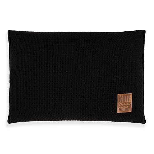 KNIT FACTORY - Jesse Zierkissen - Rechteckige Sofa Kissen - Schwarz - Gestrickter Dekokissen - Couchkissen - 60x40 cm - Kissenbezug mit Füllung und Bezug KNIT FACTORY - Jesse Zierkissen - Rechteckige Sofa Kissen - Schwarz - Gestrickter Dekokissen - Couchkissen - 60x40 cm - Kissenbezug mit Füllung und Bezug von KNIT FACTORY