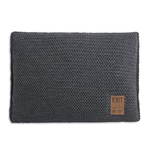 KNIT FACTORY - Maxx Kissen - Anthrazit - 60x40 cm von KNIT FACTORY