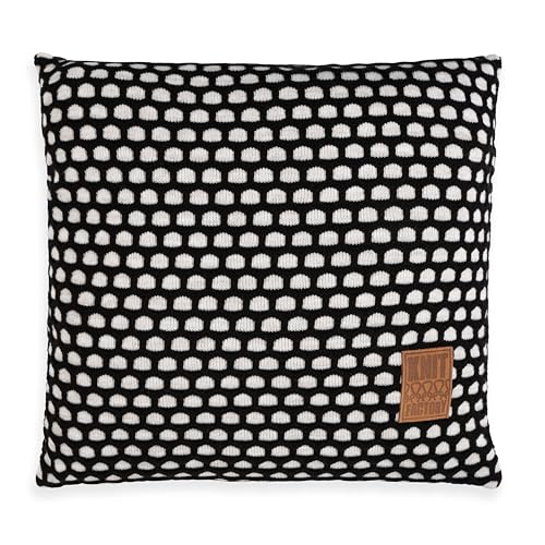 Knit Factory - Mila Kissen - Beige/Schwarz - 50x50 cm von KNIT FACTORY