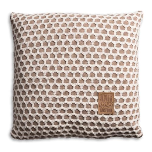 Knit Factory - Mila Kissen - Marron/Beige - 50x50 cm von KNIT FACTORY