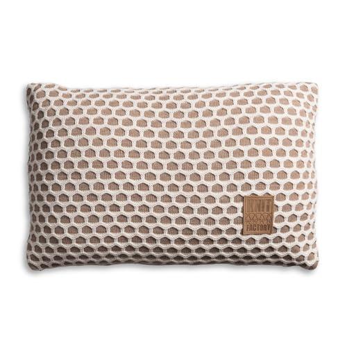 KNIT FACTORY - Mila Kissen - Marron/Beige - 60x40 cm von KNIT FACTORY