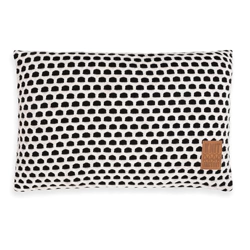 KNIT FACTORY - Mila Kissen - Schwarz/Beige - 60x40 cm von KNIT FACTORY