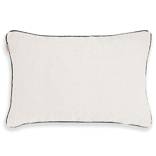 KNIT FACTORY - Snooze Zierkissen - Rechteckige Sofa Kissen - Beige - Gestrickter Dekokissen - Couchkissen 60x40 cm - Kissenbezug mit Füllung und Bezug von KNIT FACTORY