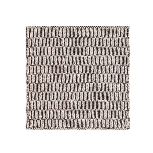 KNIT FACTORY - Spültuch Block - Spüllappen - Abwaschlappen - Geschirrtücher - 1 Stück - Ecru/Chocolate - Dunkelbraun - 27x27 cm von KNIT FACTORY