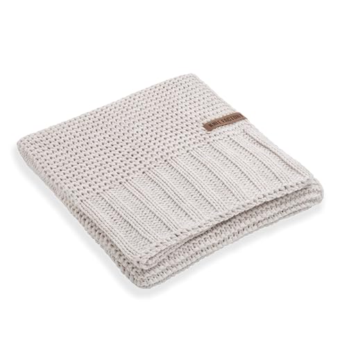 Knit Factory - Vinz Plaid - Beige - 160x130 cm von KNIT FACTORY