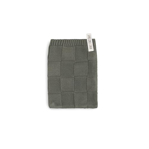 KNIT FACTORY - Waschlappen Ivy - Khaki - 12x24 cm von KNIT FACTORY