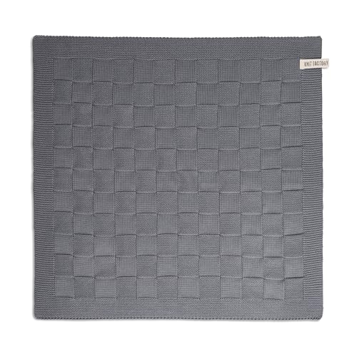 Knit Factory - Küchentuch Uni - Med Grey - 50x50 cm von KNIT FACTORY