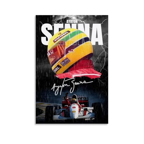 KNKncnv Ayrton Senna Poster Dekorative Malerei Leinwand Wandkunst Wohnzimmer Poster Schlafzimmer Malerei,Wandkunst Bilddruck Moderne Familienzimmer Dekor 12x18inch(30x45cm) von KNKncnv