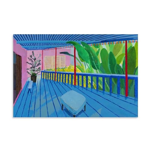 KNKncnv David Hockney Corridor Poster Dekorative Malerei Leinwand Wandkunst Wohnzimmer Poster Schlafzimmer Malerei,Wandkunst Bilddruck Moderne Familienzimmer Dekor 12x18inch(30x45cm) von KNKncnv