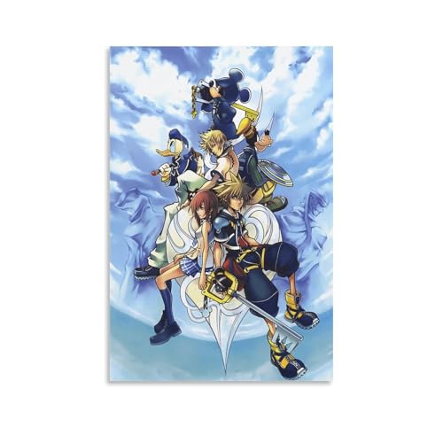 KNKncnv Kingdom Hearts Poster Dekorative Malerei Leinwand Wandkunst Wohnzimmer Poster Schlafzimmer Malerei,Wandkunst Bilddruck Moderne Familienzimmer Dekor 12x18inch(30x45cm) von KNKncnv