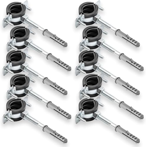 10 x Einfach Rohrschelle + 10 x Dübel + 10 x Stockschraube – Set zur einfachen Rohrbefestigung | Für Sanitär- und Heizungsinstallationen - 5" 122-127 mm 10 x Einfach Rohrschelle + 10 x Dübel + 10 x Stockschraube – Set zur einfachen Rohrbefestigung | Für Sanitär- und Heizungsinstallationen - 5" 122-127 mm von KNM TRADE