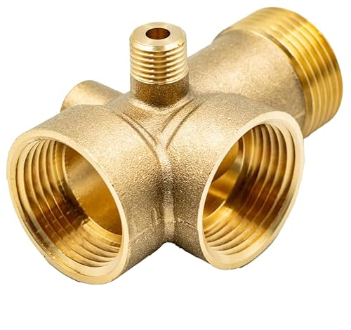 Fünf-Wege-Druckanschluss 1" x 70 mm aus Messing – 5-fach Verteiler für Pumpen, Manometer, Druckschalter, Wasserinstallationen von KNM TRADE