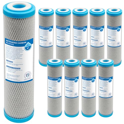 Aktivkohle Wasserfilter 10" Filtereinsatz Filterkartusche Filterpatrone Vorfilter Activkohl (10 Stück, Aktivkohle) von KNM TRADE
