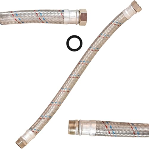 Flexschlauch 60 cm 1 Zoll gerade für Wasserleitung Heizung EPDM Gummi Edelstahlgeflecht Messinganschluss drehbar Flexschlauch 60 cm 1 Zoll gerade für Wasserleitung Heizung EPDM Gummi Edelstahlgeflecht Messinganschluss drehbar von KNM TRADE