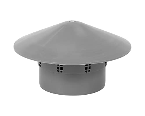 KNM TRADE HT-Entlüftungshaube DN 75 – PP Lüfteraufsatz grau für Abwasserrohr von KNM TRADE