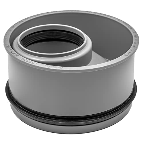 Innen-Reduzierstück DN 110 auf 50 konzentrisch, muffenlos, aus PP, für HT- & KG-Rohr – Kurzadapter, senkrecht & waagerecht von KNM TRADE